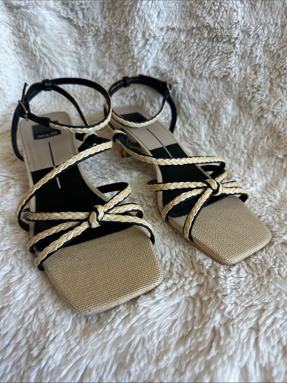Dolce Vita Raffia Braided-Strap Sandals